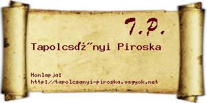 Tapolcsányi Piroska névjegykártya