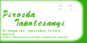 piroska tapolcsanyi business card