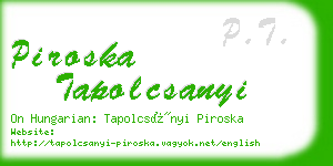 piroska tapolcsanyi business card